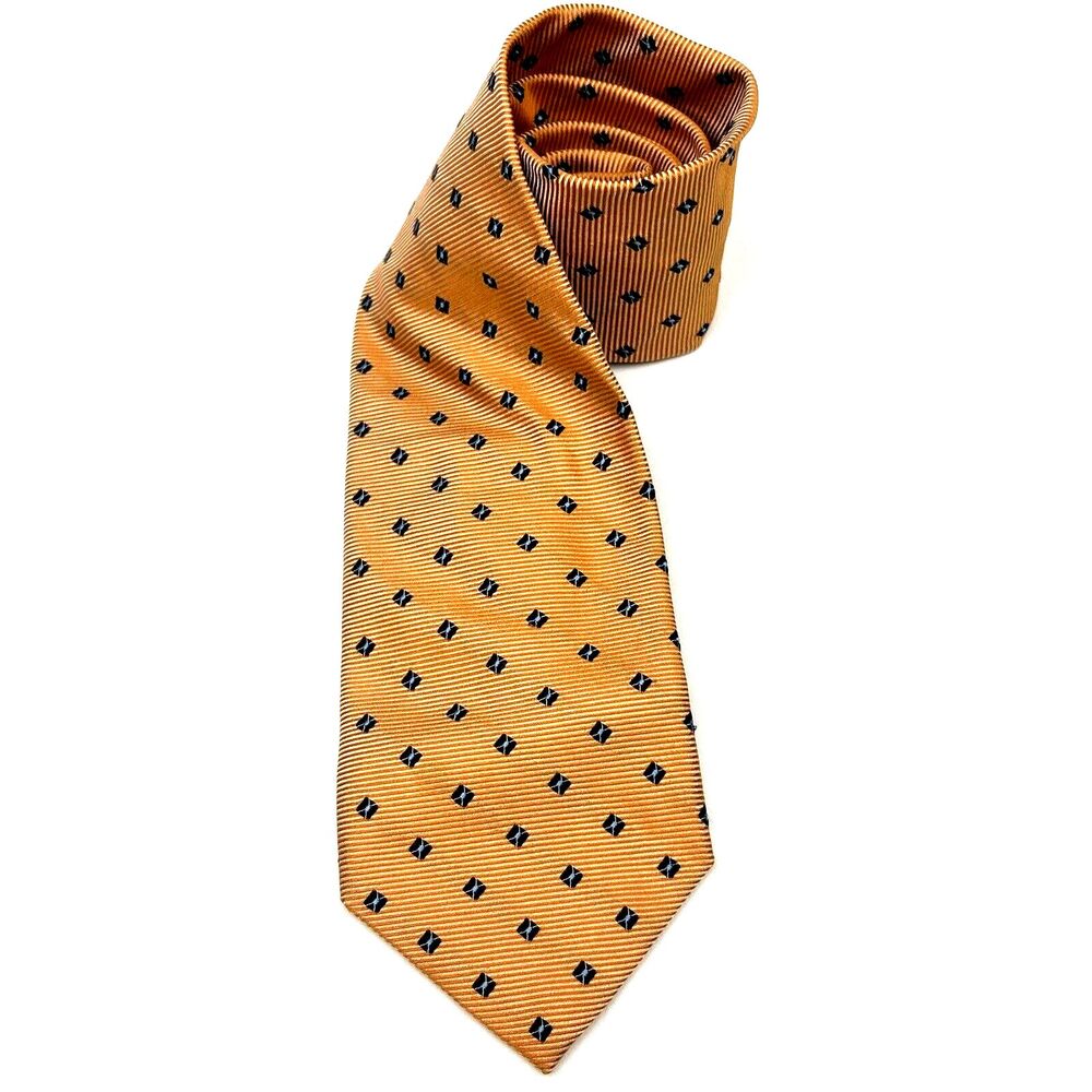 ALTEA MILANO 100% SILK SETA TIE YELLOW CRAVATTA NECKTIE MADE IN ITALY